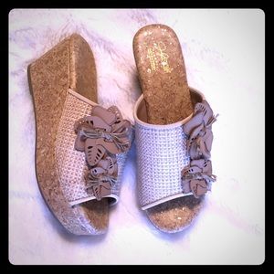 Jaclyn Smith Floral Slip-On Wedges